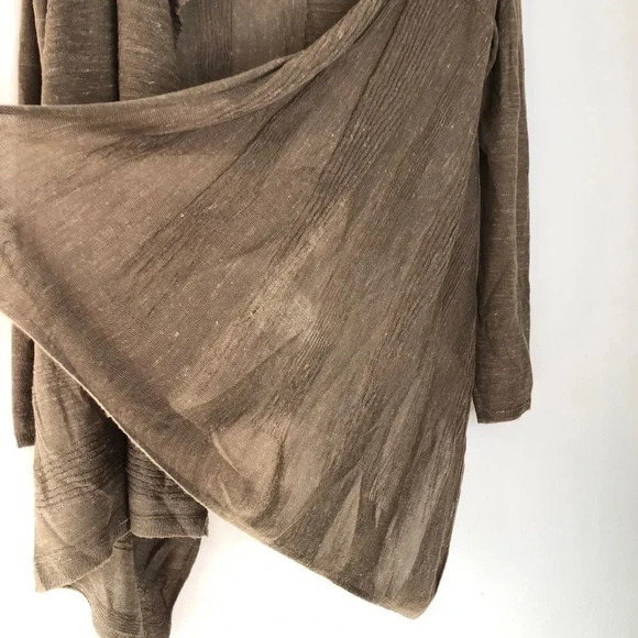 Anthropologie Moth Taupe Brown Lightweight Open Front Waterfall Cardigan Size M - Picture 5 of 11
